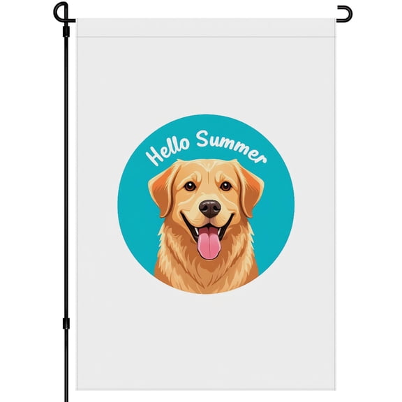 Retriever Dog Flag Happy Smile Colorful Cartoon Outdoor Garden Decor Durable Golden Retriever Cute Dog Face Puppy Stickers House Flag for Home House Yard Backyard 28x40inch