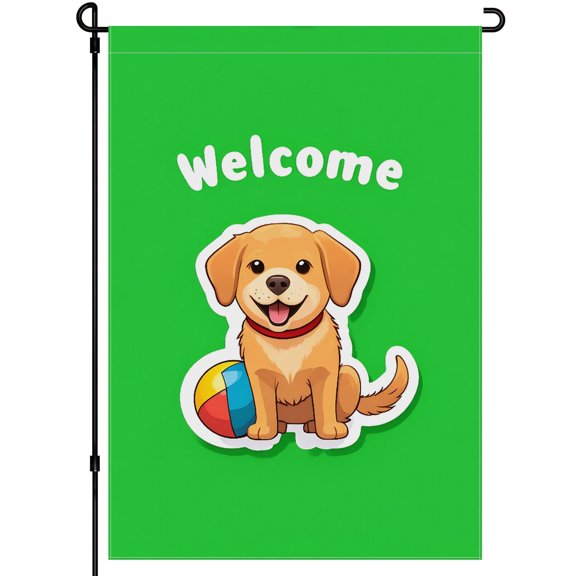 Retriever Dog Outdoor Garden Flag Durable Golden Retriever Happy Smile Colorful Cartoon Garden Flag 28x40inch - Cute Dog Face Versatile Garden Decor for Outdoor Deco for Farmhouse House