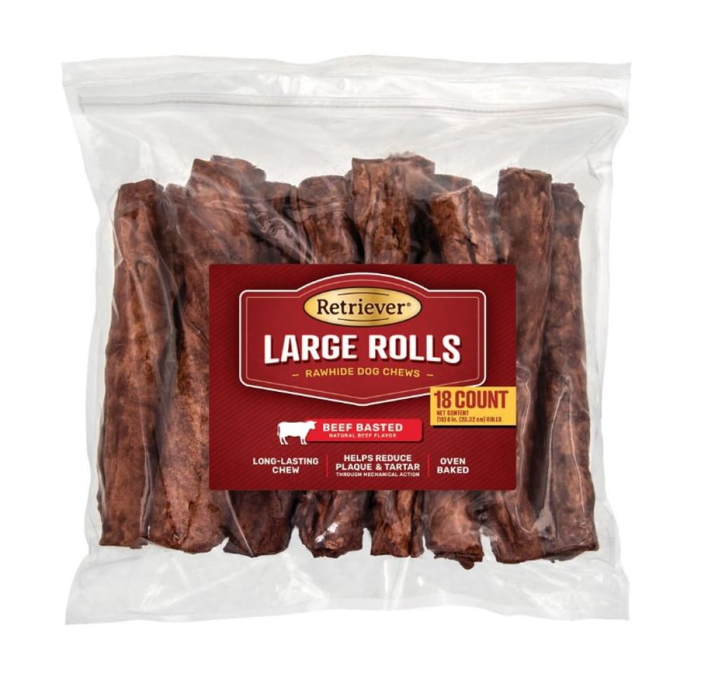 Retriever Large Rolls 420TSC Natural Beef Basted Rawhide Dog Chew