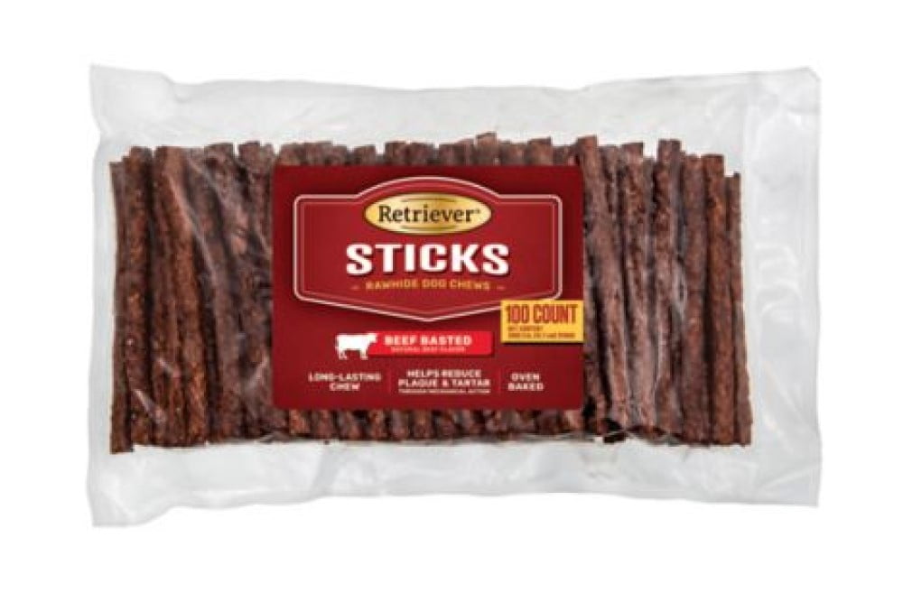 Retriever Sticks OvenBaked Natural Beef Basted Rawhide Dog Chew Treat
