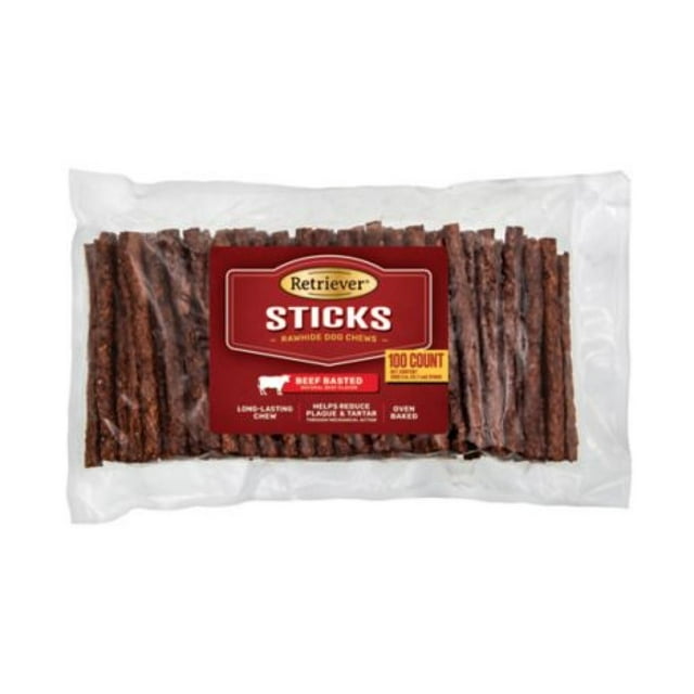 Retriever Sticks OvenBaked Natural Beef Basted Rawhide Dog Chew Treat