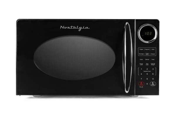 Nostalgia Retro 0.9 cu ft Countertop Microwave Ovens in Black