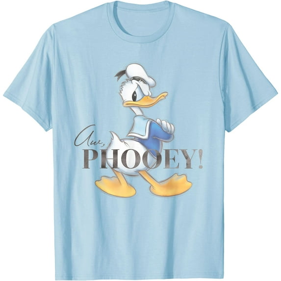 Retro 100 Anniversary Donald Duck D100 Quote Aw Phooey DTG Print Unisex T-Shirt,Light Blue Color,Size 3T