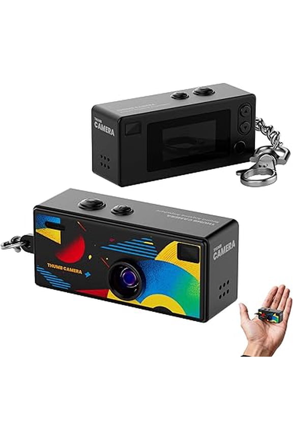 Retro 1080P Mini Keychain Camera, 130° Wide Angle Portable Thumb Camera with LCD Screen for Daily Use(XX)