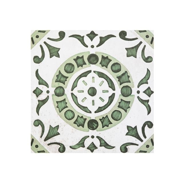 Green and White Self-Adhesive Vinyl Floor Tiles, 12x12, 20 sq. ft.