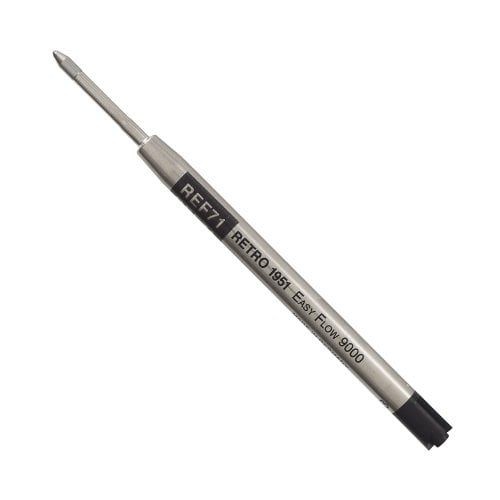 Retro 51 Small Black Capless Roller Ball Ink Refill - Fits Tornado & Big Shot Pens, REF5P