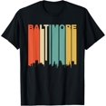 thumbnail image 1 of Retro 1970's Baltimore Maryland Downtown Skyline T-ShirtMen and women, Black T-shirt, size: Extra large, 1 of 4