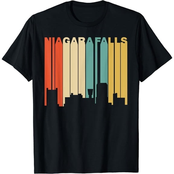 Retro 1970's Style Niagara Falls New York Skyline T-Shirt