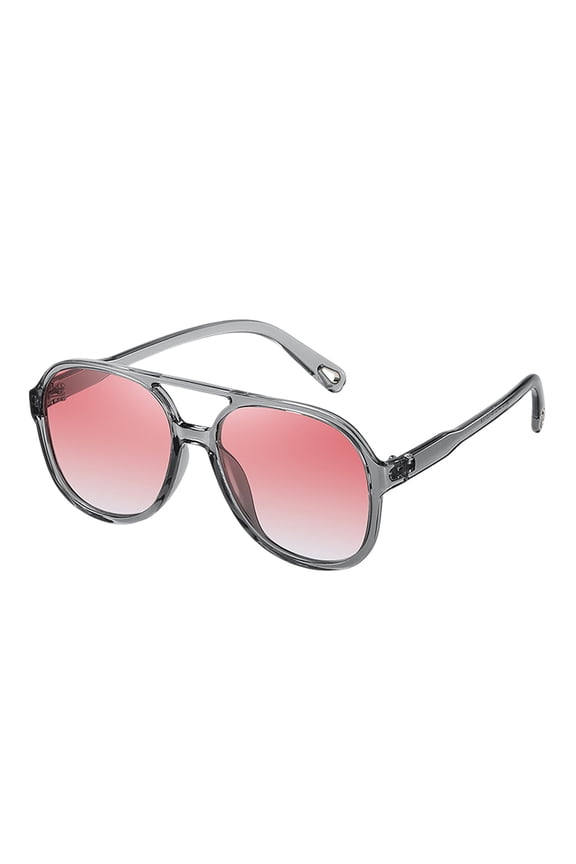 Retro 1970s Polarized Aviator Sunglasses - Oversized Square Double-Bridge UV Protection Glasses, Lightweight Outdoor Riding Sunglasses for Men & Women