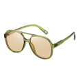 thumbnail image 1 of Retro 1970s Polarized Aviator Sunglasses - Oversized Square Double-Bridge UV Protection Glasses, Lightweight Outdoor Riding Sunglasses for Men & Women, 1 of 3