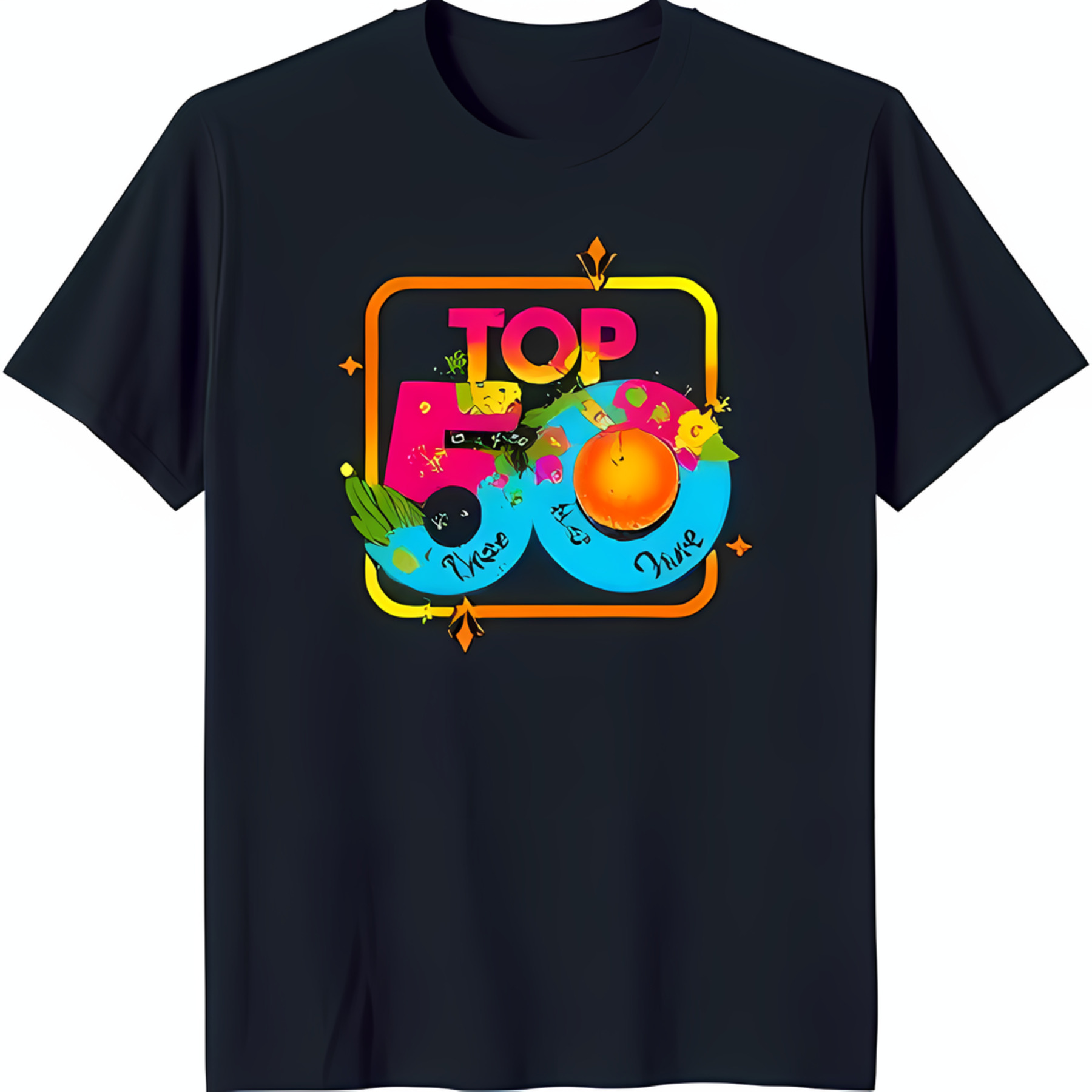 Retro 1970s 'TOP 50' Three Dog Night Graphic TShirt Vibrant Blue