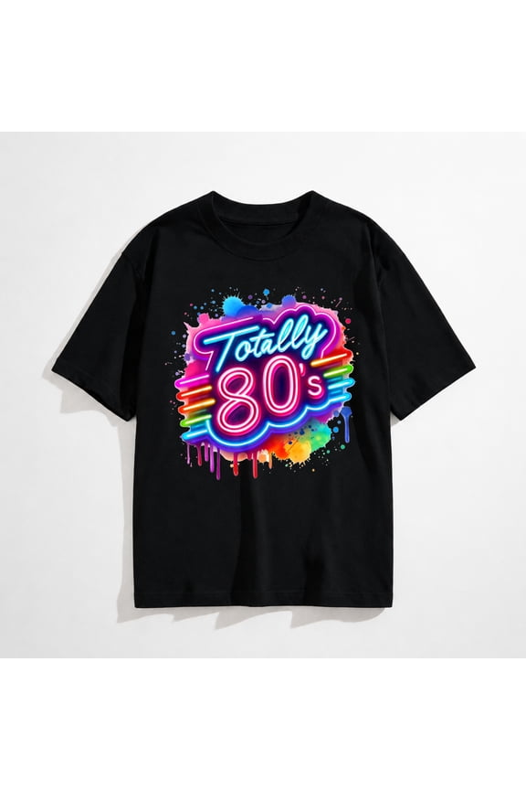 Retro 1980's Colorful Totally 80's Funny 80 Rave Theme Party T-Shirt