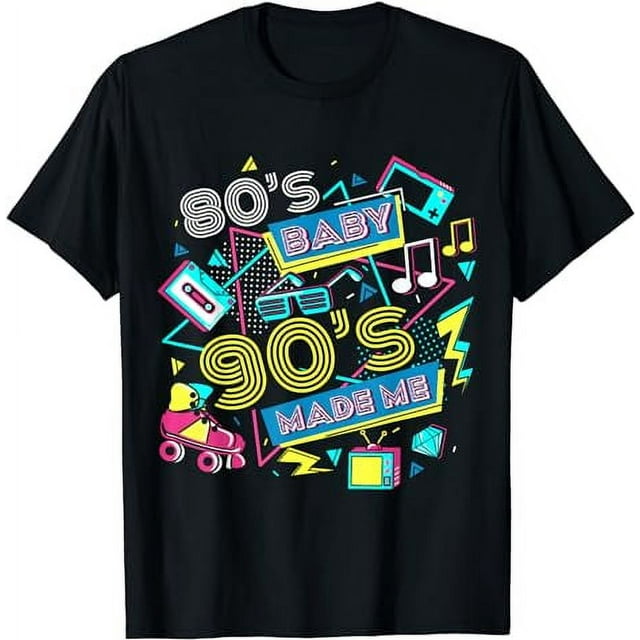 Retro 1980s 80's Baby 1990s 90's Made Me Vaporwave Nostalgia T-Shirt ...