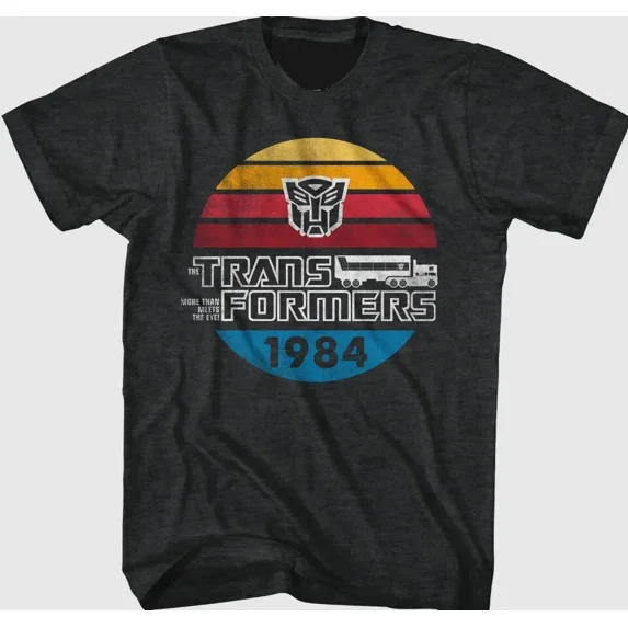 Retro 1984 Stripes Autobots Logo Transformers T-Shirt Vinatge Reprint