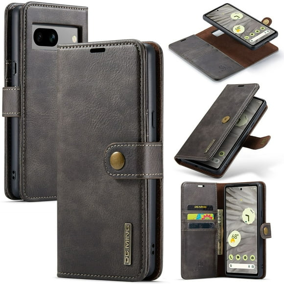 Retro 2 In1 Detachable Leather Wallet Case for Google Pixel 8 Pro 8A Pixel 7 Pro 7A Pixel 6 Pro 6A Wallet Case with Card Holder Magnetic Leather Phone Cases