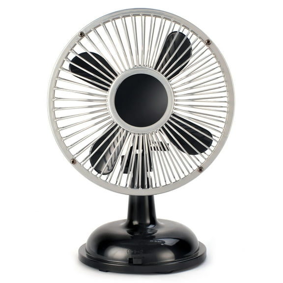 Retro 2-Speed 5.7-inch USB/AA Battery Powered Desk Fan Oscillating Table Fan for Outdoor Travel Hiking Camping Climbing