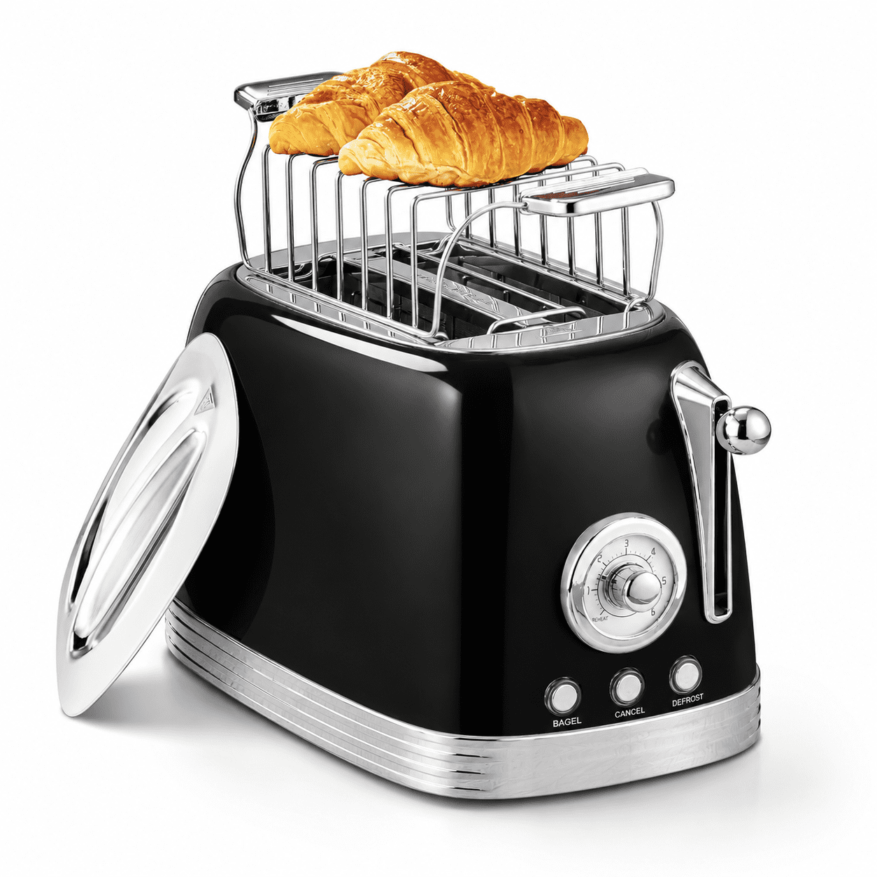 Toaster Photo Retro 2-slice Toaster Glossy Black Finish - Walmart.com