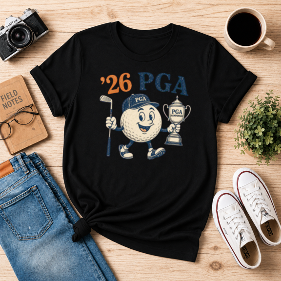 Retro '26 PGA Golf Ball Championship Trophy Vintage T-Shirt N2012, S-5XL