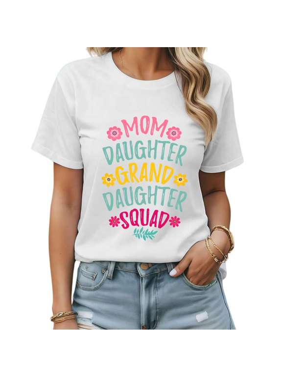Retro 3 Generations Women Squad Oversized Graphic Tees Womans Casual Tshirt Tops Black/White S-5XL