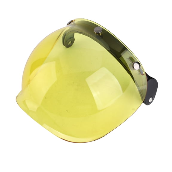Retro 3-Snap Motorcycle Helmet Bubble Visor Shield Dual-Unit Yellow Lens 10 in / 25.4 cm