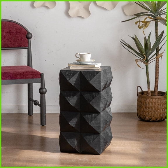 Retro Embossed Coffee Table with MDF & Fir Top, Ready-to-Use & 220LBS Load Capacity for Living Room