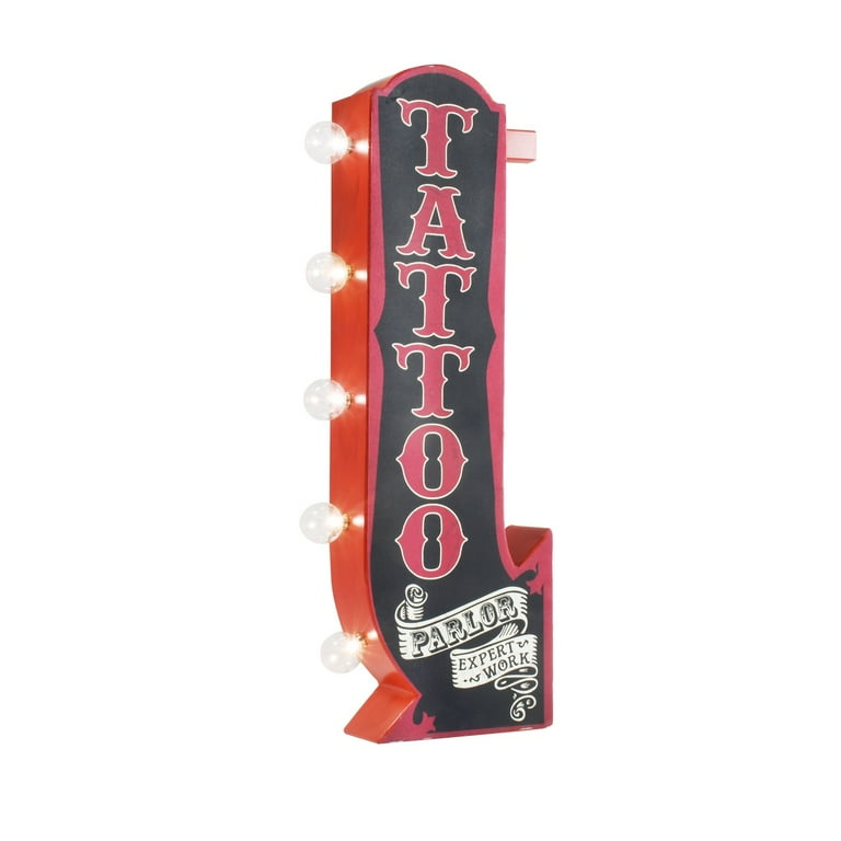 Vintage 3D LED Tattoo Parlor Marquee Arrow Sign Garage Man Cave Decor Wall Art Vintage 3D LED Tattoo Parlor Marquee Arrow Sign Garage Man Cave Decor Wall Art