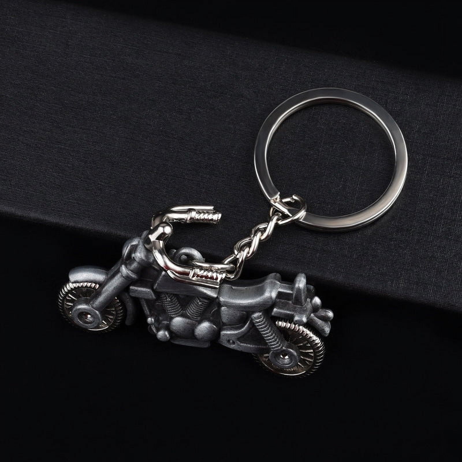 Motorcycle Keychain Retro 3D Keyring Unique Zinc Alloy Keychain for Men and Women Motorcycle Enthusiast Gift Car