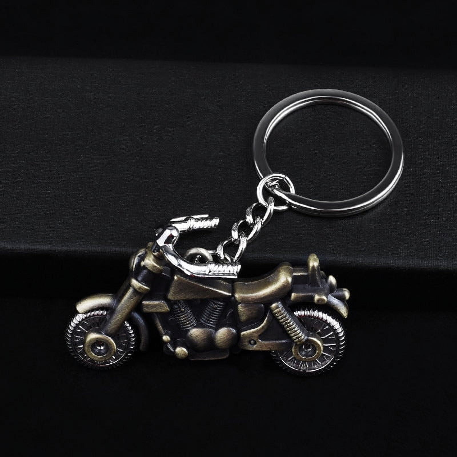Motorcycle Keychain Retro 3D Keyring Unique Zinc Alloy Keychain for Men and Women Motorcycle Enthusiast Gift Car