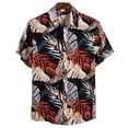 thumbnail image 1 of Retro 3d Print Tropical Plants Hawaiian Shirt Men Casual Fashion Beach Short Sleeve Tops Streetwear Aloha Blouse Male Clothing, 1 of 3