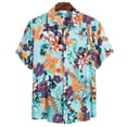 thumbnail image 1 of Retro 3d Print Tropical Plants Hawaiian Shirt Men Casual Fashion Beach Short Sleeve Tops Streetwear Aloha Blouse Male Clothing, 1 of 3