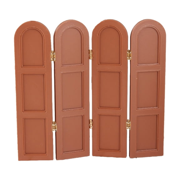 Retro 4 Panel Hinged Partition Screen Door For 1:12 Miniature Room And Doll House Interior Scene Setting Microlandscape