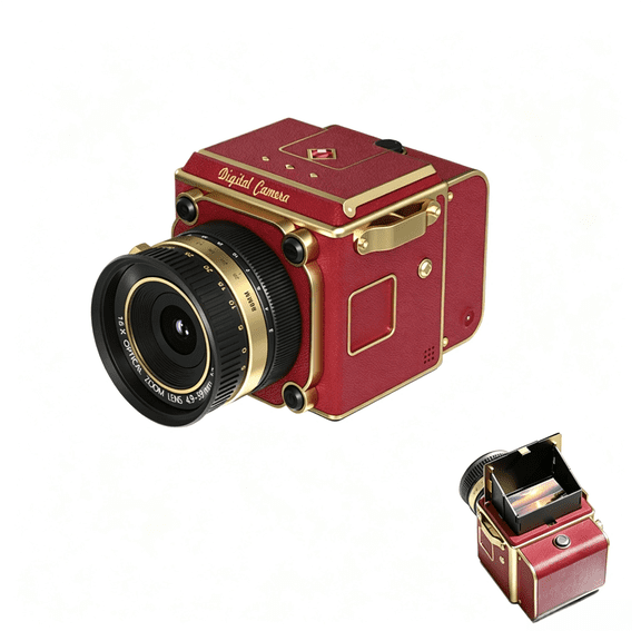 Retro 4K Digital Camera 64MP Vlogging with 16X Zoom, OTG Transfer, 2.0 IPS Screen