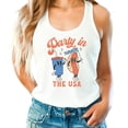 thumbnail image 1 of Retro 4th of July Cartoon Hot Dog and Drink Tank Top for Women and Teens Patriotic Shirt White Tank Top Medium, 1 of 5