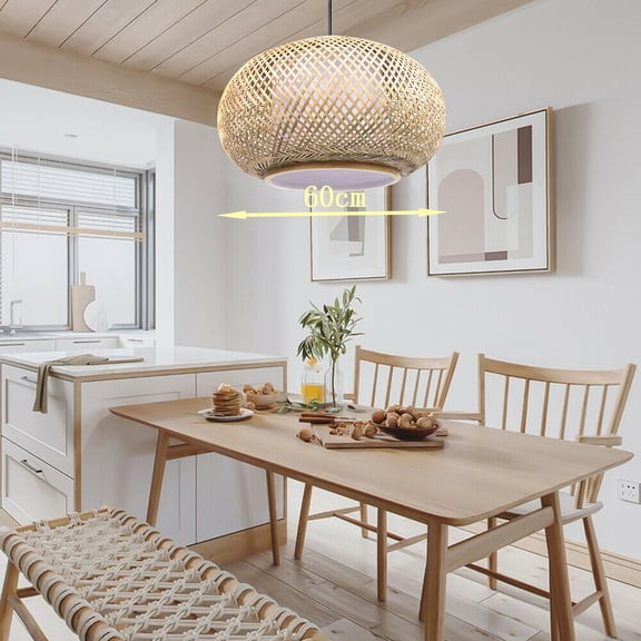 Retro 60cm Ceiling Light Rattan Weaving LampsHome Inns, Homestay Hotel Lighting