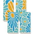 thumbnail image 1 of Retro 60s Groovy Hippie Light Blue and Yellow Flower Matisse Floral Kitchen Towels,Dish Cloth Flour Sack Hand Towel for Farmhouse Kitchen Decor,26x18 Inches Cotton Dish Towels Dishcloths, 1 of 5