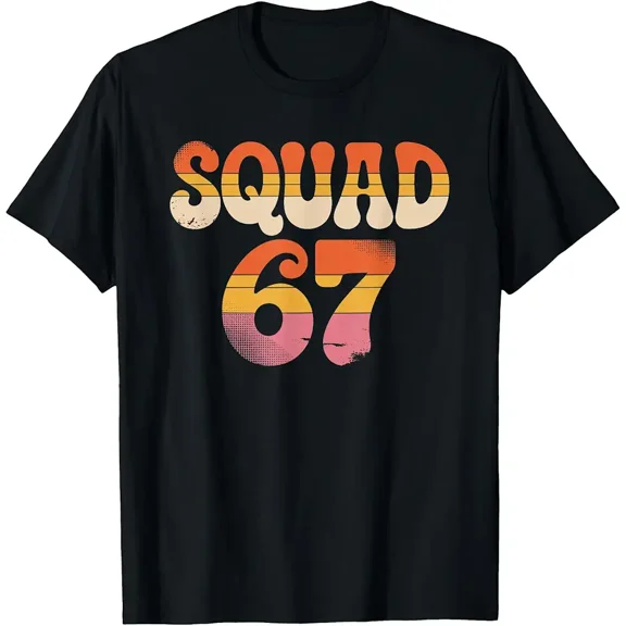 Retro 67 Squad Team Graphic for Men Women Short Sleeve Casual T-Shirt