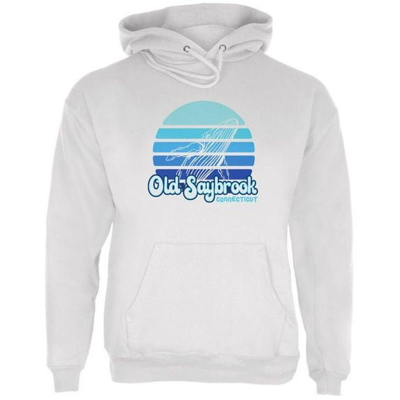 Retro 70's Sunset Old Saybrook Whale Mens Hoodie Sport Grey X-LG