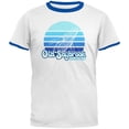 thumbnail image 1 of Retro 70's Sunset Old Saybrook Whale Mens Ringer T Shirt White-Royal SM, 1 of 1