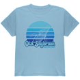 thumbnail image 1 of Retro 70's Sunset Old Saybrook Whale Youth T Shirt Light Blue YSM, 1 of 1