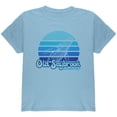 thumbnail image 1 of Retro 70's Sunset Old Saybrook Whale Youth T Shirt Light Blue YXL, 1 of 1