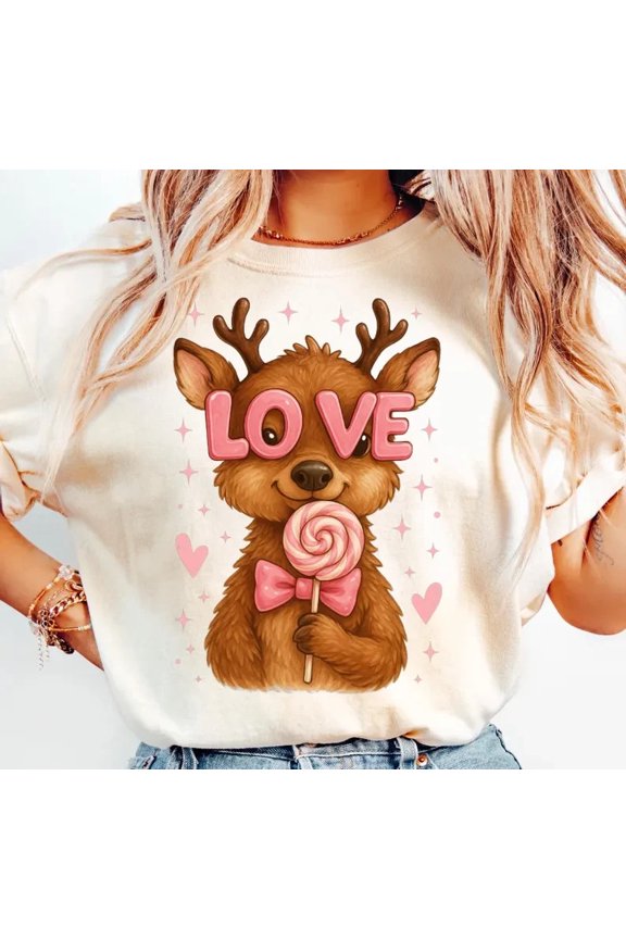 Retro 70S Heart Pattern Comfort Tee Groovy Valentines Day Graphic Shirt All Size S-5XL