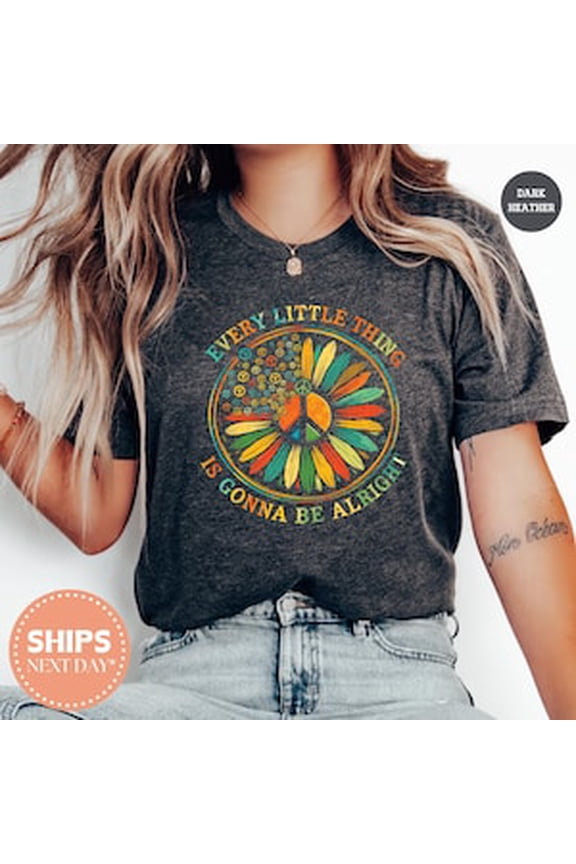 Retro 70S Peace Sign T-Shirt, Hippie Daisy Tee, Boho Vintage Style