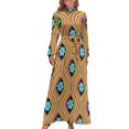 thumbnail image 1 of Retro 70S Style Dress Vintage Blue Pattern Cute Maxi Dress Korean Fashion Beach Long Dresses High Waist Printed Clothing, 1 of 2