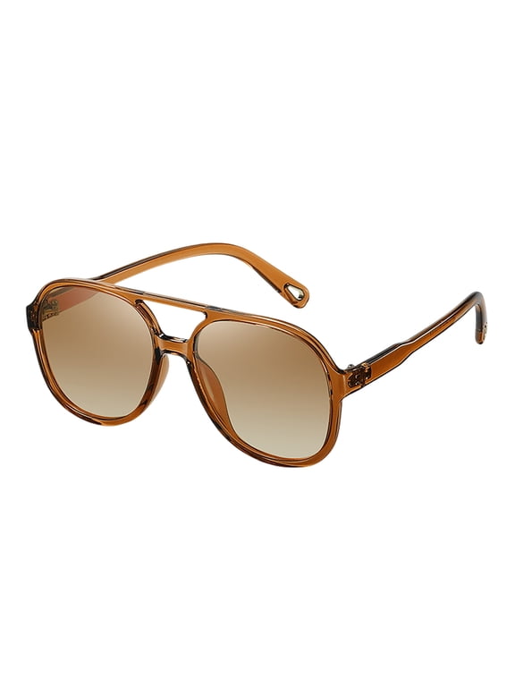 Retro 70s Aviator Polarized Sunglasses for Men Women UV400 Protection Gradient Lens Sunglasses Classic Square Frame Sun Glasses for Outdoor Driving Fashion