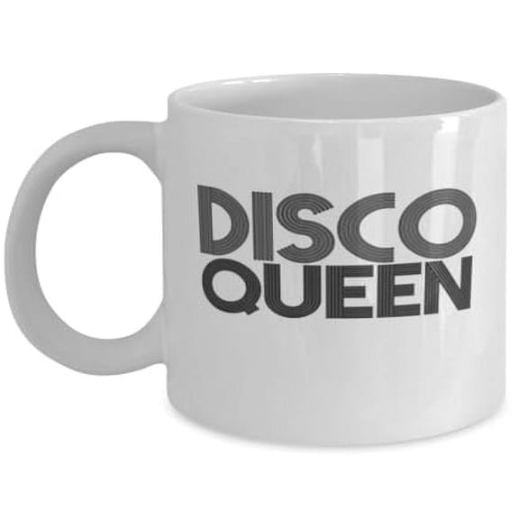 Retro 70s Disco Queen 11 oz Coffee Mug - Unique Gift Ideas White Ceramic