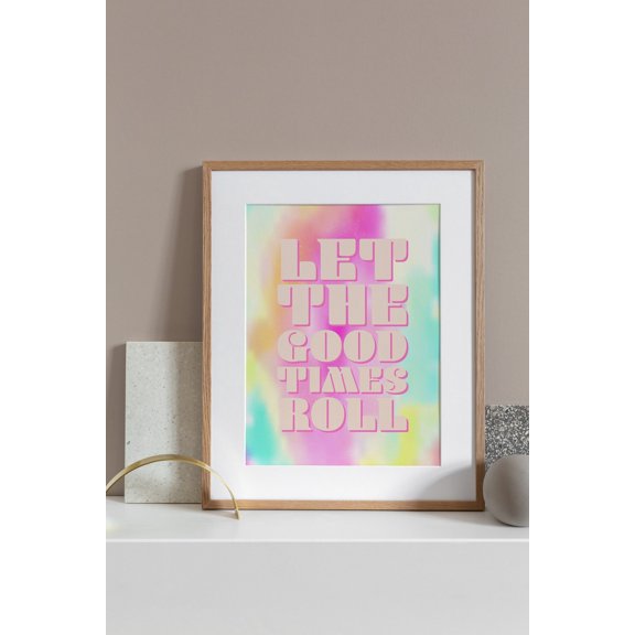 Retro 70s Gradient Psychedelic Aura Art, Unframed Paper Poster 8x10in