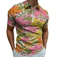 thumbnail image 1 of Retro 70s Hippie Flower Men Zipper T-shirt Summer Casual Short Sleeve T-shirt Top, 1 of 7