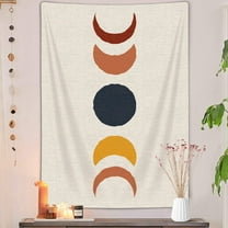 Retro 70s Moon Phase Vertical Tapestry, Vintage Boho Abstract Rainbow Aesthetic Tapestry Wall Hanging for Bedroom, Mid Century Modern Decor Art Tapestries Poster Blanket College Dorm (40X60")