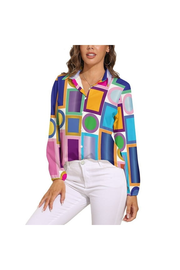 Retro 70s Style Long Sleeve Blouse Woman Streetwear Casual Shirts Summer Oversize Woman Streetwear Clothing Birthday Present