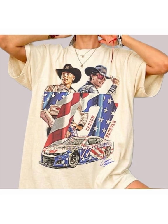 Retro 77 Hocevar Shirt, 90s Car Tee, 4th of July Racing Graphic Tee